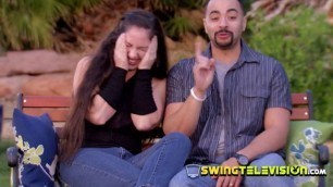 Oral sex and sensual vibes between a sexy group of swinger couples who love to swap.