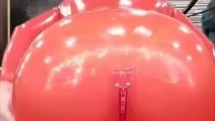 beautiful red latex ass