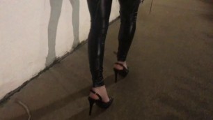 Leather Leggings & Heels Outfit - _ccupccake