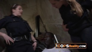 Naughty female cops are ready to suck a huge black cock today