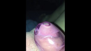 Sissy in Chastity Cums from Anal