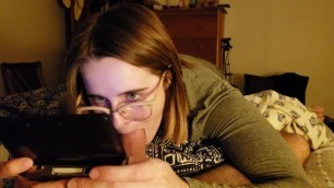 Nerdy Wife Sucks Cock while Playing Video Games then Gets Fucked POV