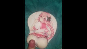 Life size trap cumming on mouse pad trap to assert dominance