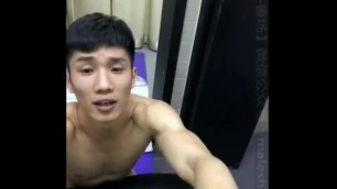 [leaked] FITNESS MODEL XIAO XIONG 斗兽場 SCANDAL face cumshot sound