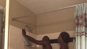 Passionate fuck by tall and hung BBC in the shower