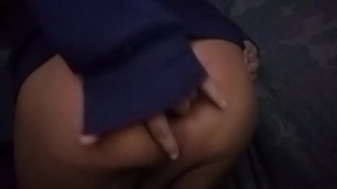 Horny chub fingers his thick ass