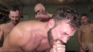 Logan Moore goes to a London sex club to get gangbanged