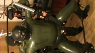 Green and green - swinged rubberslave