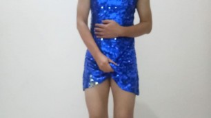 Feel sexy in shiny sparkling mini dress