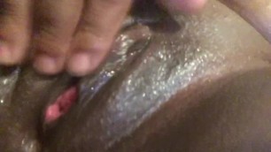 Playing with my wet glitter pussy at Work