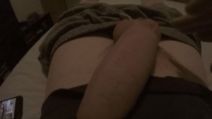 Playing and cock slapping my huge thick british cock