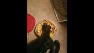 Crushing Food In Riding Boots