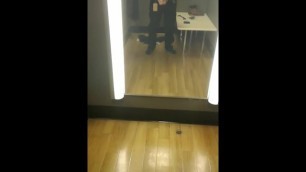 Playing with my limp dick in the dressing room