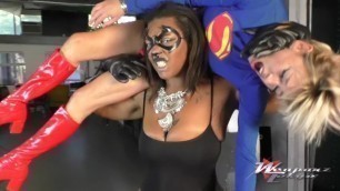 Superwoman overwhelmed, squeezed destroyed