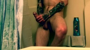 CUMMING ALL OVER THE SHOWER CURTAIN