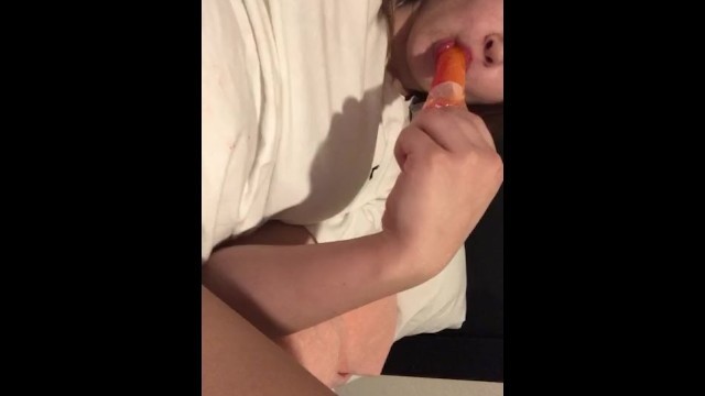 Teasing my pussy with a popcicle