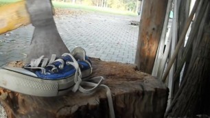 Blue Converse vs Axe