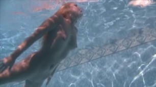 Sunny swimming underwater