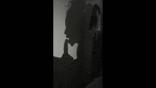 Silhouette shadow blowjob. Ex gf grinds on leg