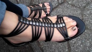 Super sexy feet in gladiator sandals