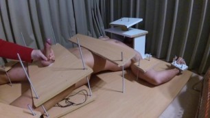 Femdom handjob ruined orgasm with feet torture