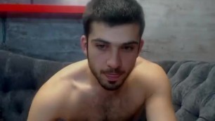 Uncut Russian man zeonn cums on his hairy belly at Chaturbate