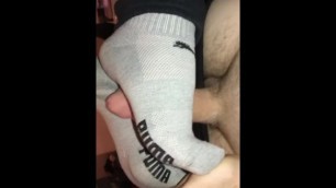 Grey puma sock job
