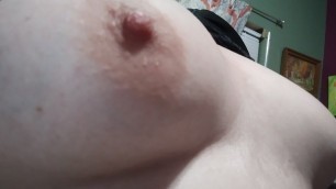 Lubricating my nipples with my own pussy juices