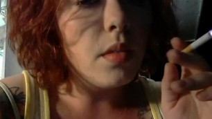 Sexy Redhead Smoking Fetish Closeup