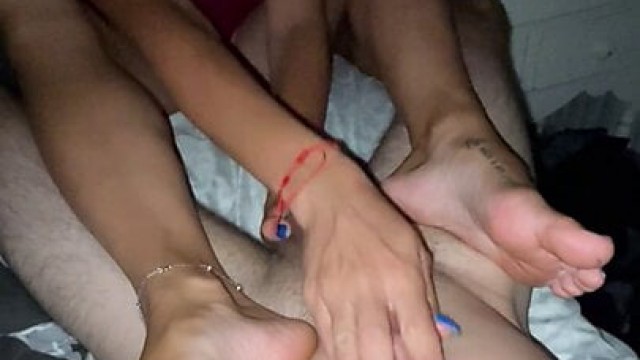 Italian Princess-tan sexy feet toy with a throbbing boner