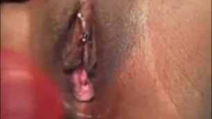 Hot Ebony Dildoing Her Pirced Pussy